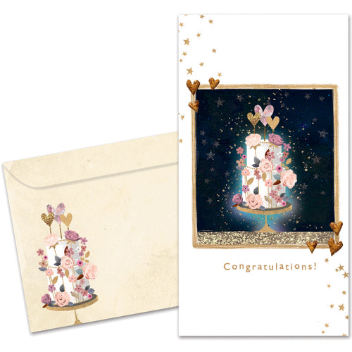 The cover of Tree-Free's Love and Happiness card, along with its matching envelope.