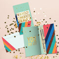 Load image into Gallery viewer, The inside of Tree-Free’s Bravo Congrats card, with the cover and envelope in the background.
