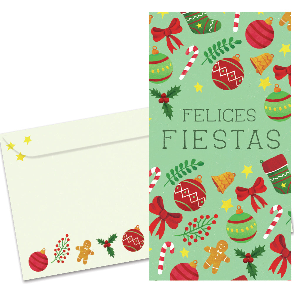 The cover of Tree-Free's Fiestas Pattern card, along with its matching envelope.