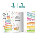 Load image into Gallery viewer, The cover and inside of Tree-Free’s Cake Today card, along with the following text: “1 greeting card, 1 matching envelope”
