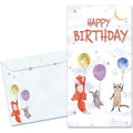 Load image into Gallery viewer, The cover of Tree-Free&#39;s Balloon Animals card, along with its matching envelope.
