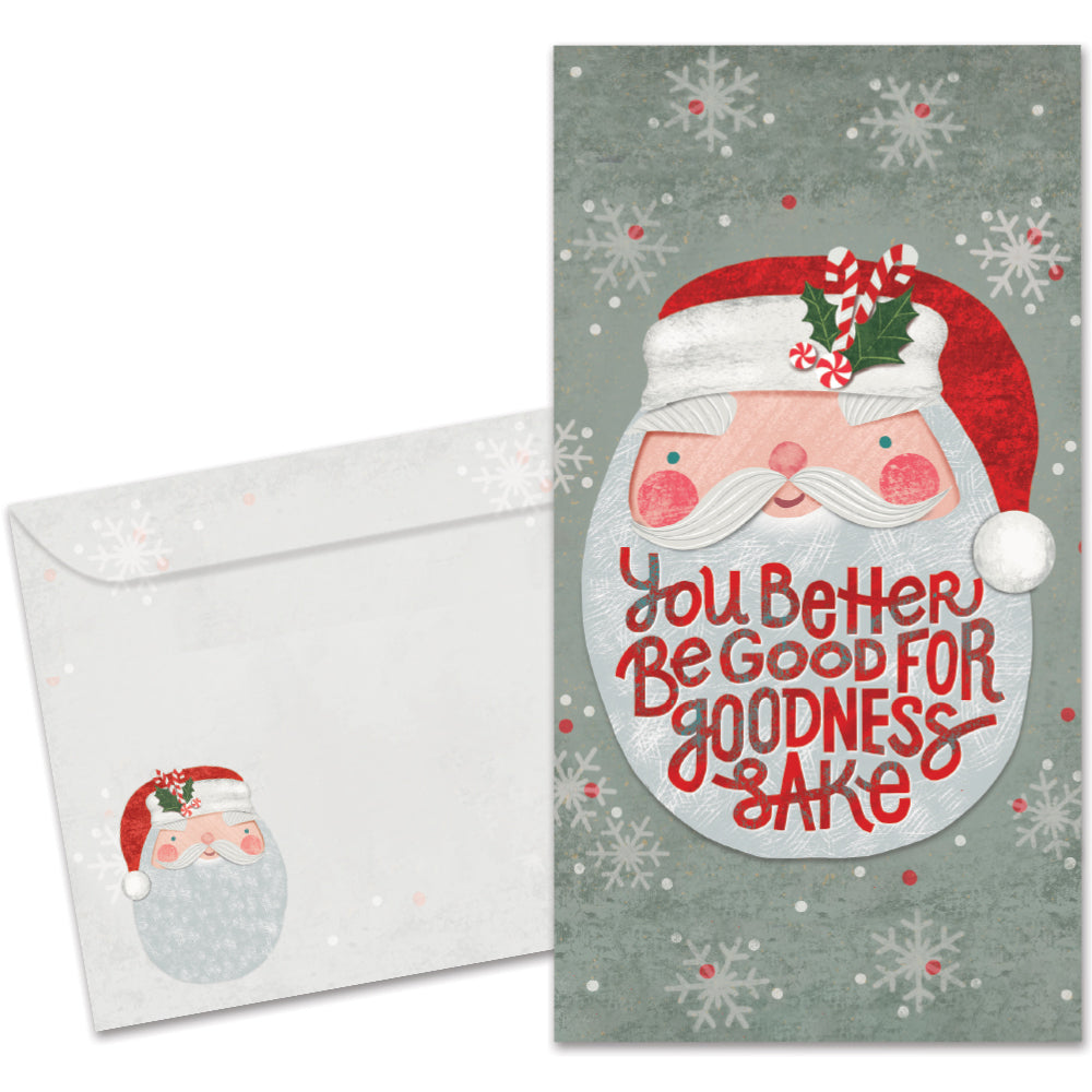 Santa Be Good Single Money Holder Card