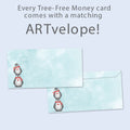 Load image into Gallery viewer, Boho Christmas Penguins Single Money Holder Card
