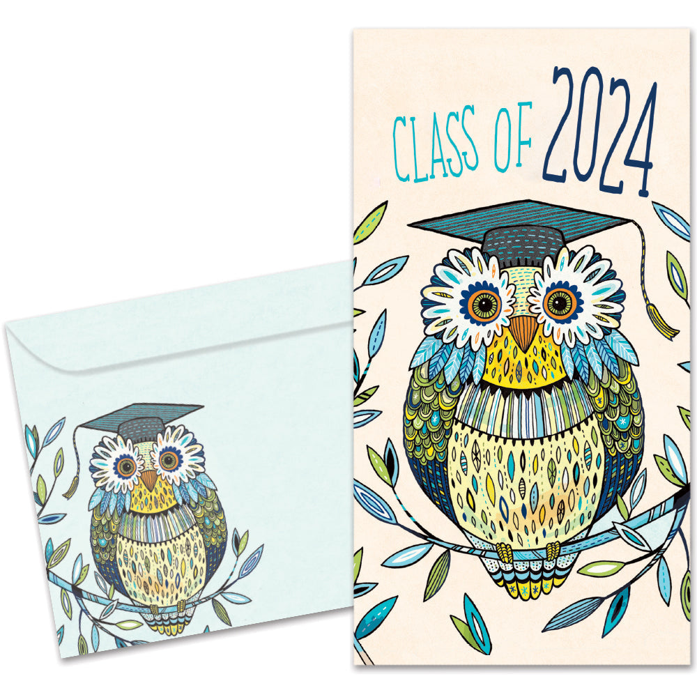 Graduation Owl Single Money Holder Card