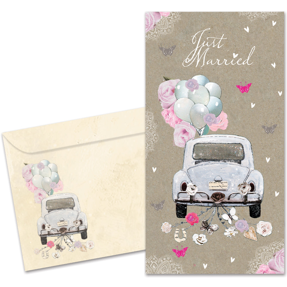 Just Married Single Money Holder Card