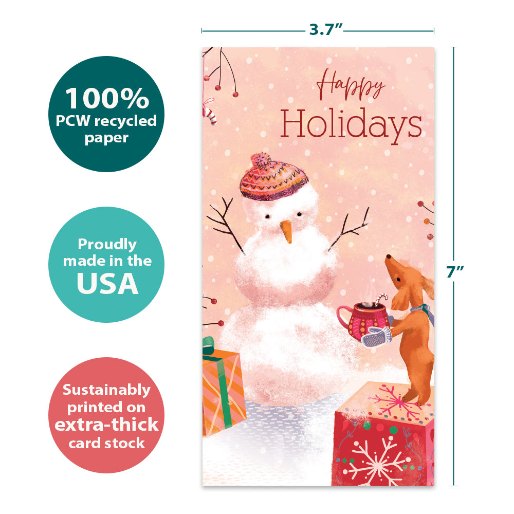 snowman money tree Comfort Joy Snowman Money Holder Card 12 Pack – Tree-Free Greetings