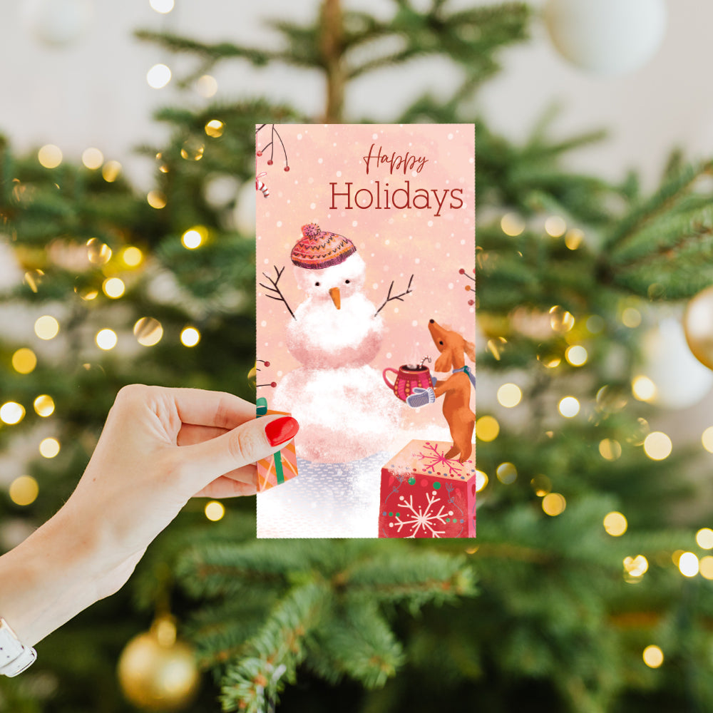 snowman money tree Comfort Joy Snowman Money Holder Card 12 Pack – Tree-Free Greetings