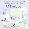 Load image into Gallery viewer, Artful Winter Money Holder Card 12 Pack
