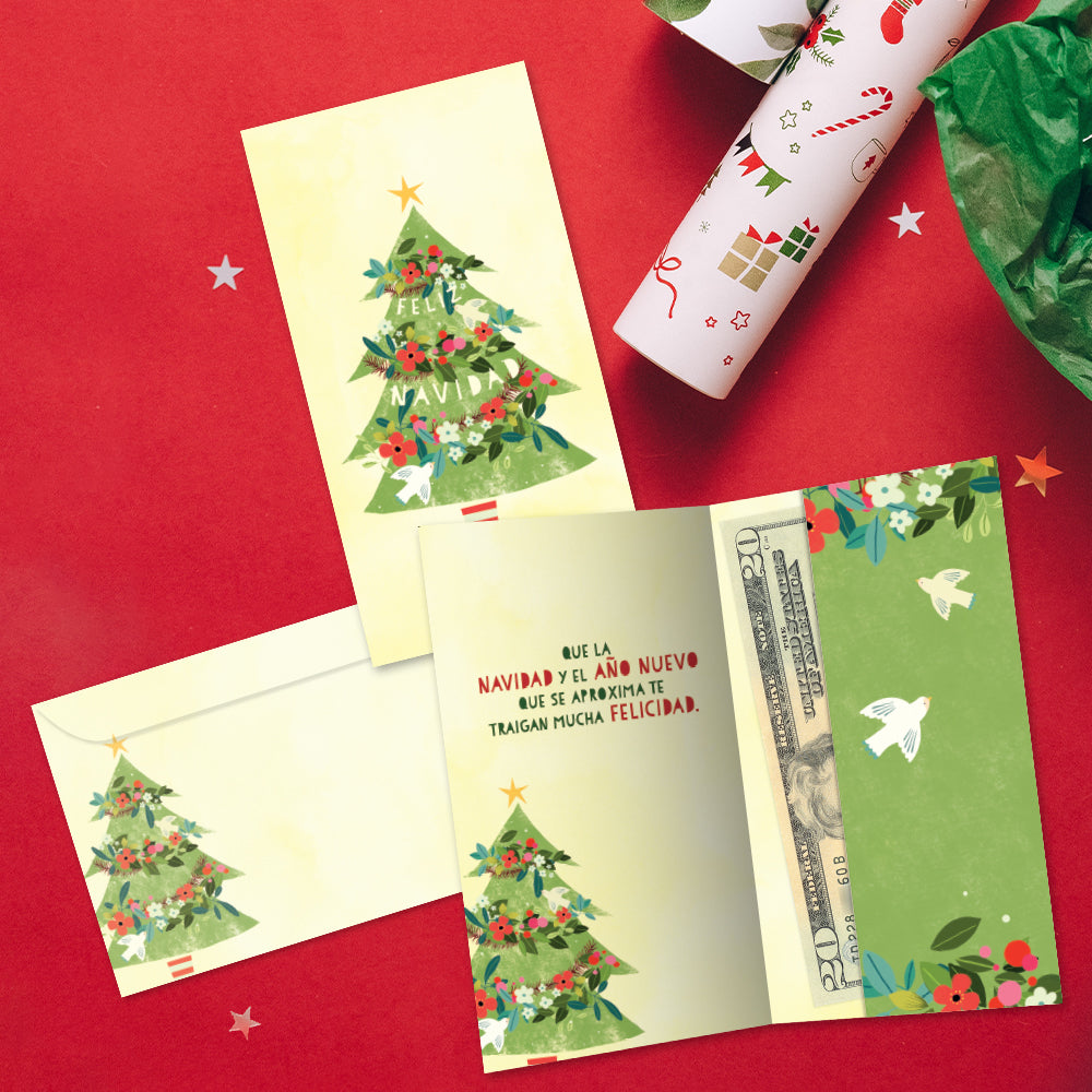 Navidad Tree Money Holder Card 12 Pack – Tree-Free Greetings