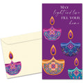 Load image into Gallery viewer, The cover of Tree-Free&#39;s Light and Love card, along with its matching envelope.
