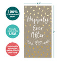 Load image into Gallery viewer, The cover of Tree-Free’s Happily After Today card with lines demonstrating its 5x7 dimensions, along with the following text: “100% PCW recycled paper, proudly made in the USA, sustainably printed on extra-thick card stock”
