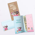 Load image into Gallery viewer, The inside of Tree-Free’s Excited Cats card, with the cover and envelope in the background.
