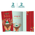 Load image into Gallery viewer, Merry Bright Reindeer Money Holder Card 2 Pack
