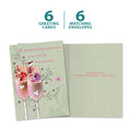 Load image into Gallery viewer, The cover and inside of Tree-Free’s Wedding Congratulations card, along with the following text: “6 greeting cards, 6 matching envelopes”
