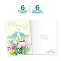 Load image into Gallery viewer, The cover and inside of Tree-Free’s Full Of Love card, along with the following text: “6 greeting cards, 6 matching envelopes”

