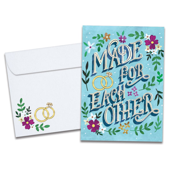 The cover of Tree-Free's Made For Each Other card, along with its matching envelope.