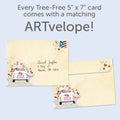 Load image into Gallery viewer, The envelope for Tree-Free’s Wonderful Journey card, along with the following text: “Every Tree-Free 5x7 card comes with a matching ARTvelope!”
