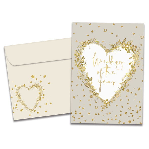 The cover of Tree-Free's Just the Beginning card, along with its matching envelope.