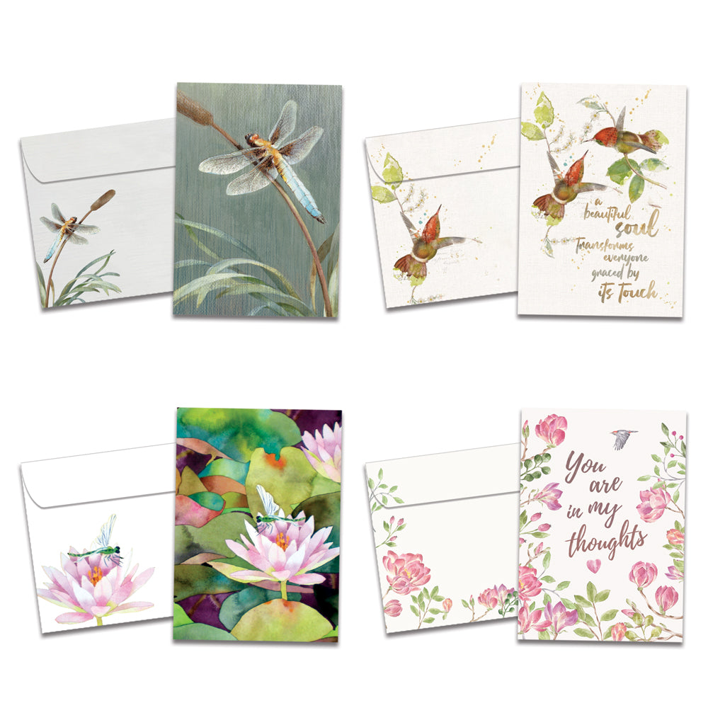 Bird and Dragonfly Garden Sympathy Assortment 16 Pack