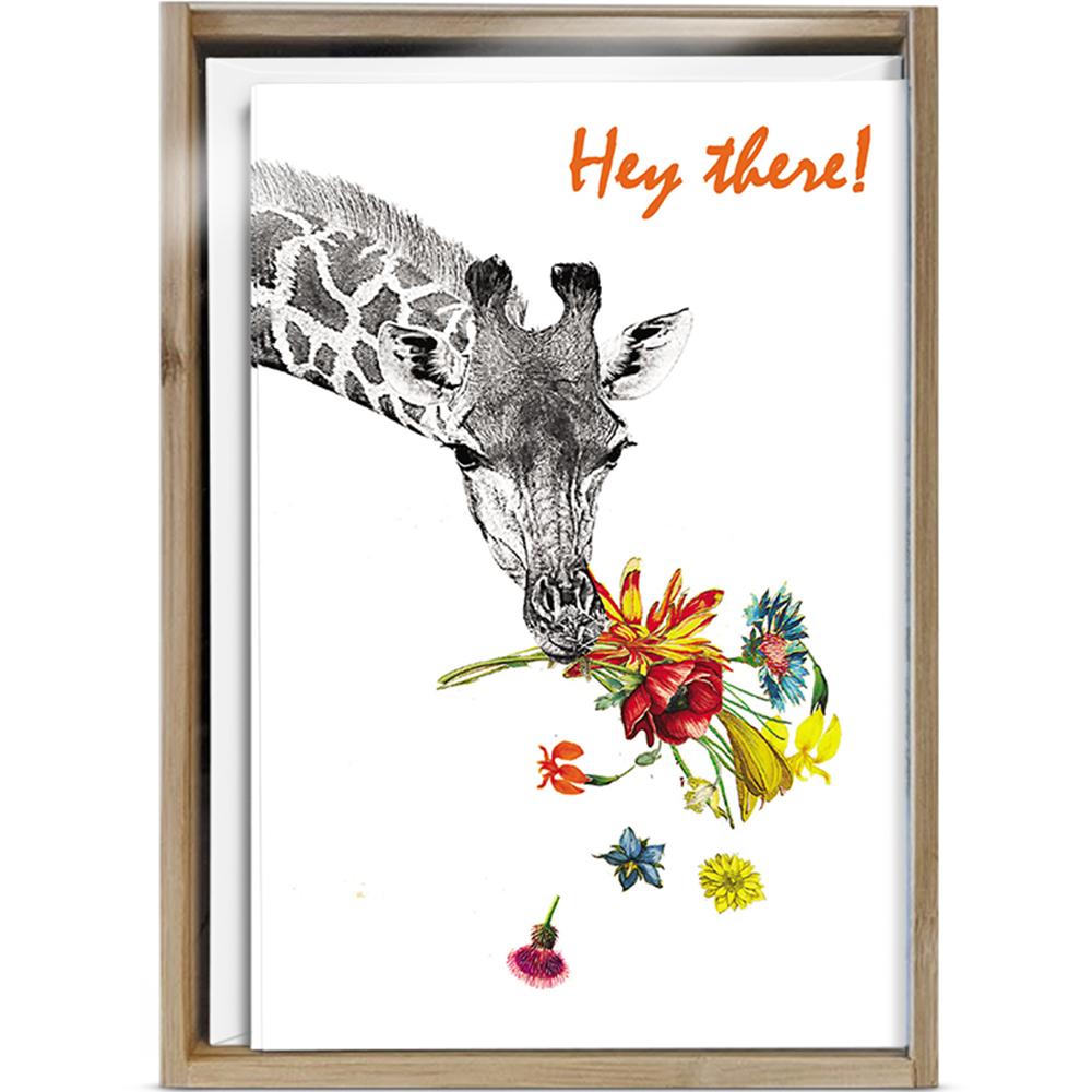 Checking In Giraffe All Occasion 4x6 Bamboo Box Notecard Sets
