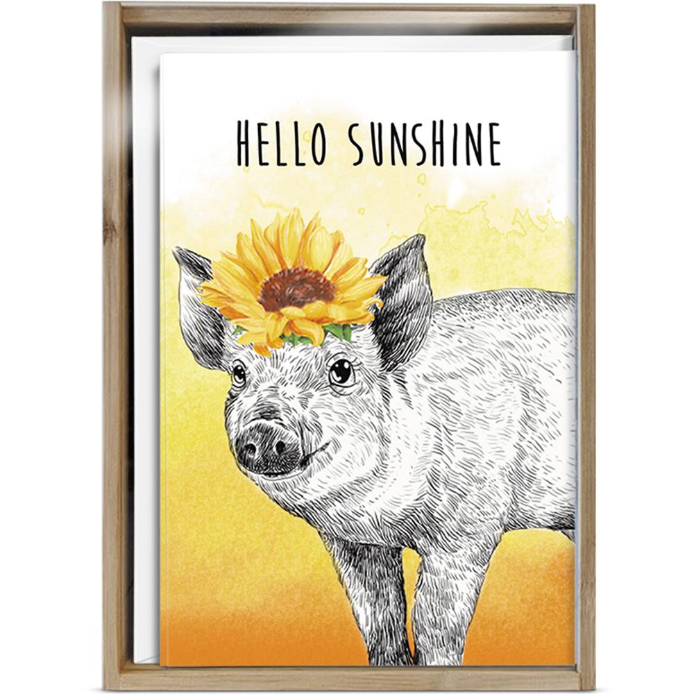 Hello Sunshine All Occasion 4x6 Bamboo Box Notecard Sets