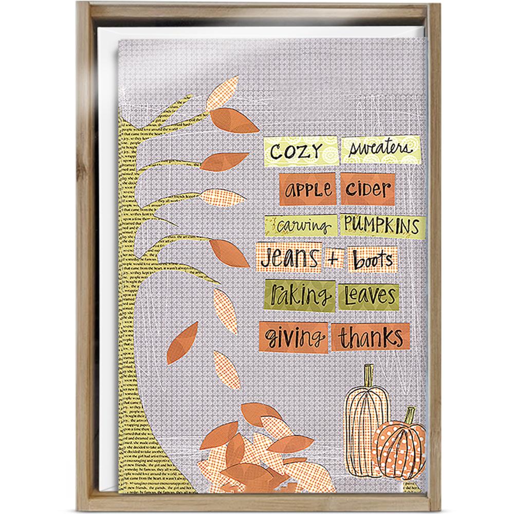 Cozy Fall All Occasion 4x6 Bamboo Box Notecard Sets