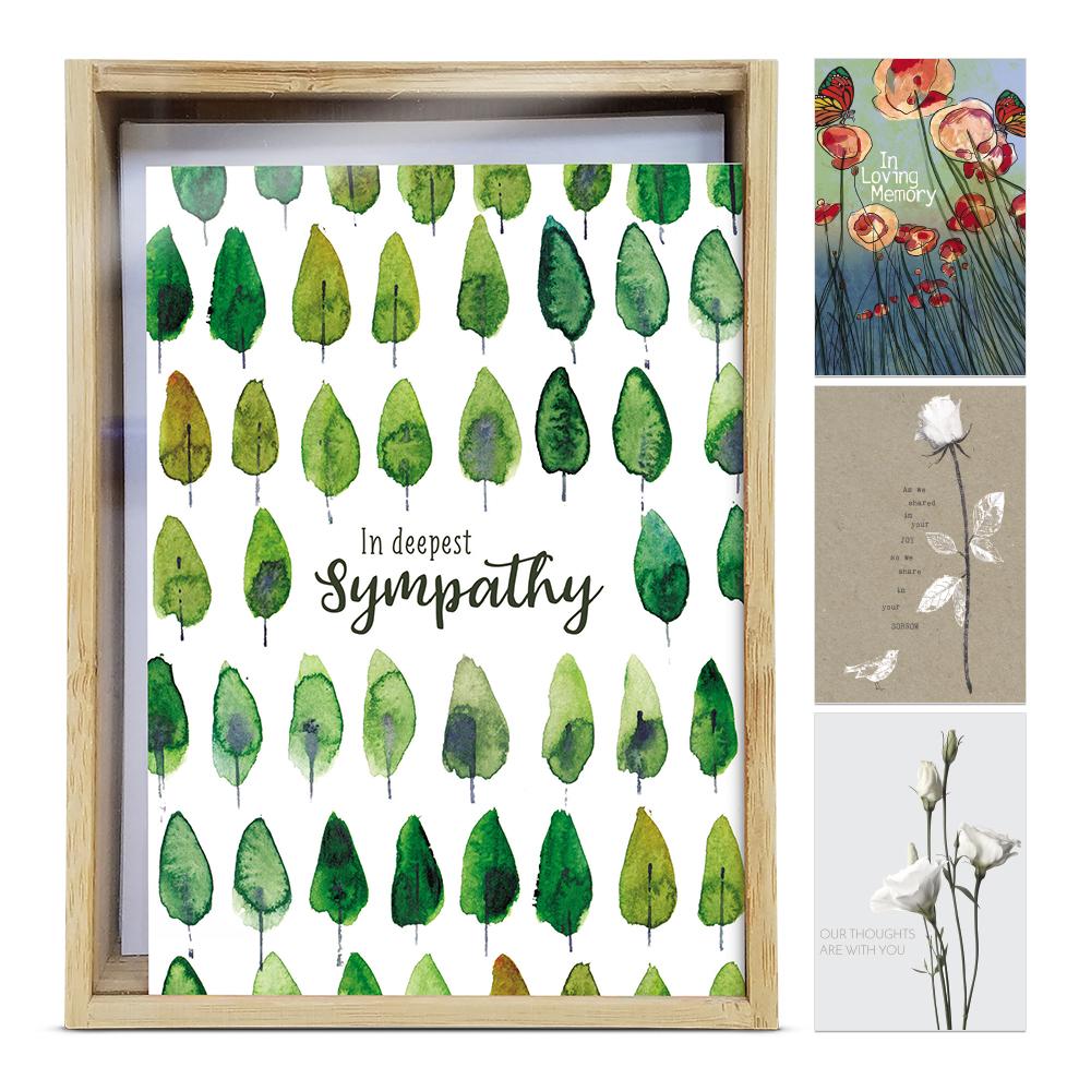 Floral Sympathy Sympathy 4x6 Bamboo Box Notecard Sets