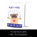 Load image into Gallery viewer, Pugs and Kisses All Occasion 4x6 Bamboo Box Notecard Sets

