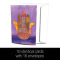 Load image into Gallery viewer, Hamsa Blessings All Occasion 4x6 Bamboo Box Notecard Sets
