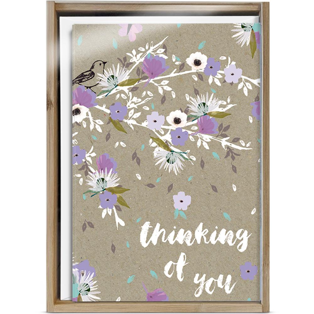 Thoughts And Flowers All Occasion 4x6 Bamboo Box Notecard Set
