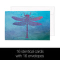 Load image into Gallery viewer, Dragonfly Print  All Occasion 4x6 Bamboo Box Notecard Sets
