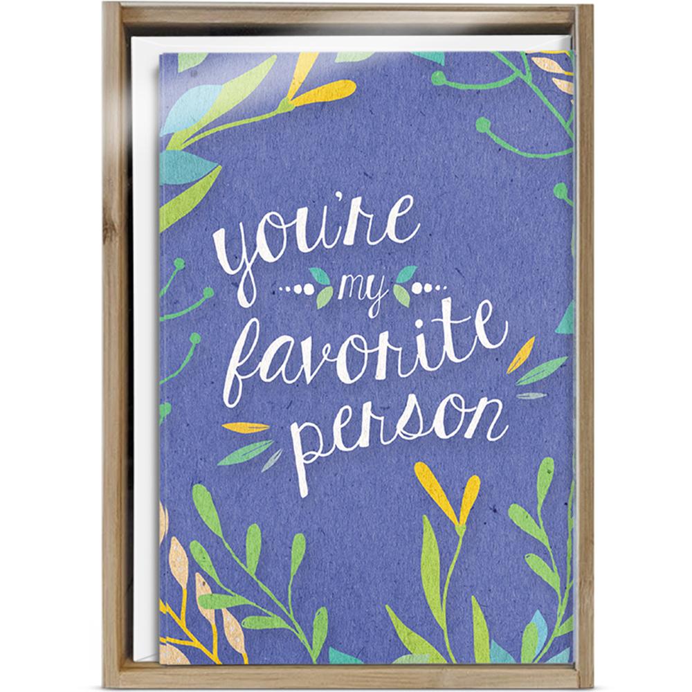 Favorite Person Floral  All Occasion 4x6 Bamboo Box Notecard Sets