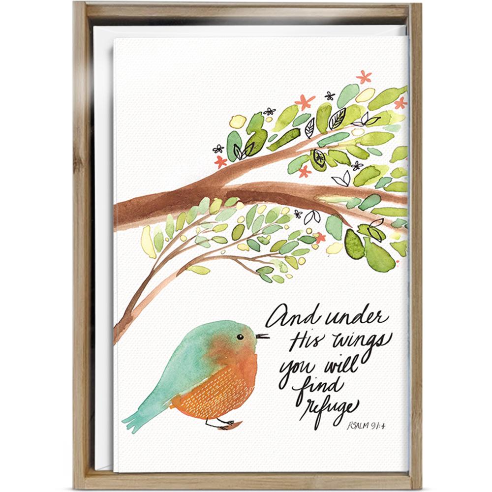 Under His Wings All Occasion 4x6 Bamboo Box Notecard Sets