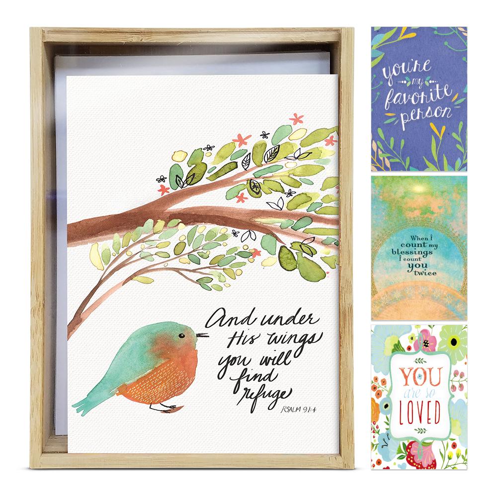Blessings Quotes All Occasion 4x6 Bamboo Box Notecard Sets