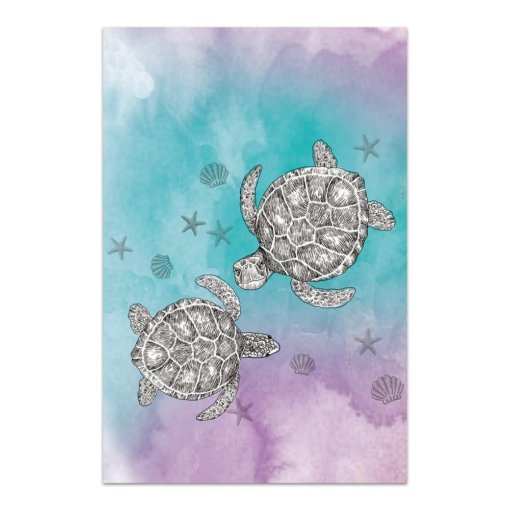 Boho Sea Turtle 4x6 Blank Notecard Assortment