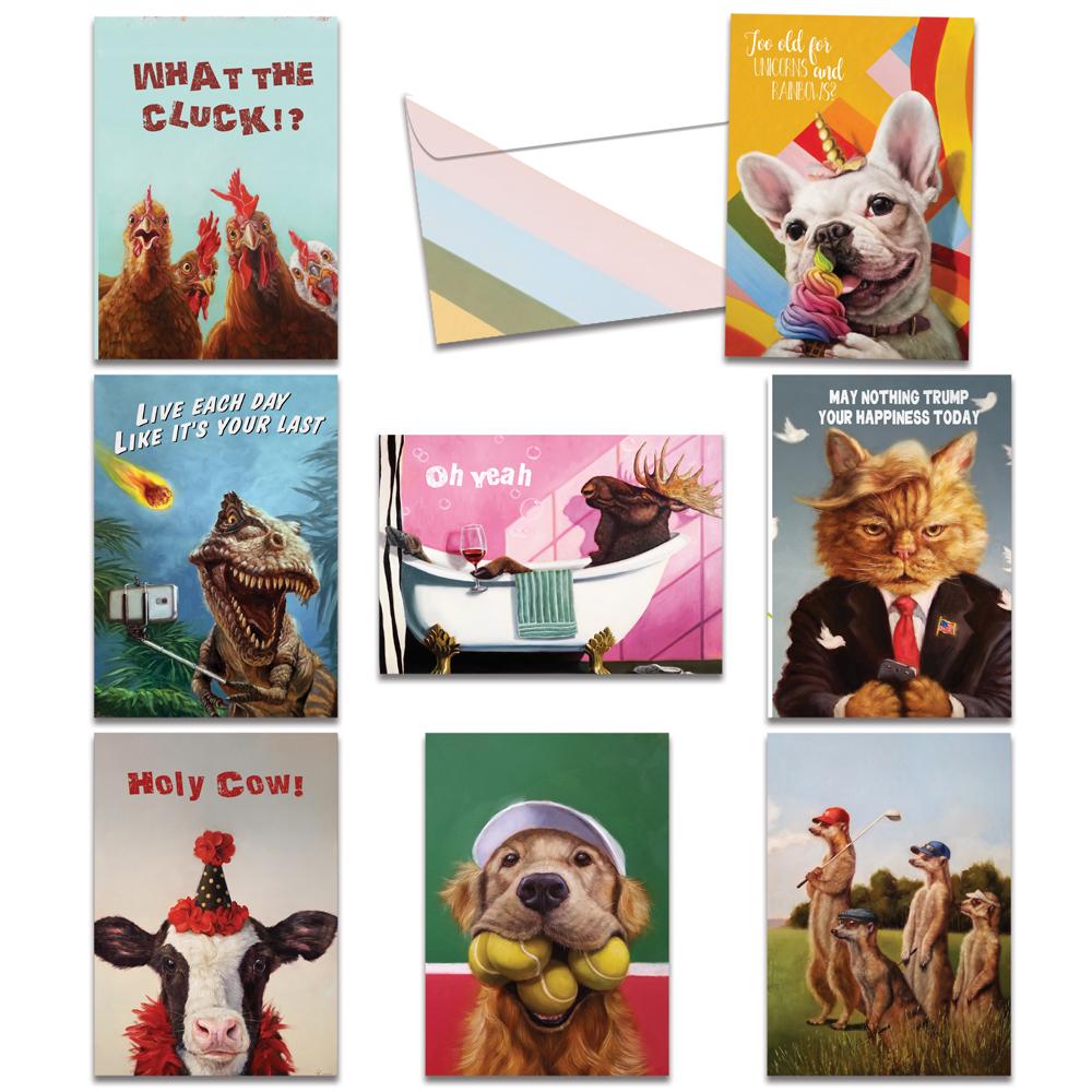 Lucia Heffernan Animal Humor Birthday 8 pack