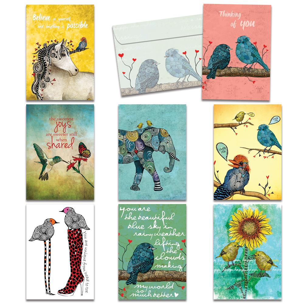 Suzanne Millius Bird All Occasion 8 pack