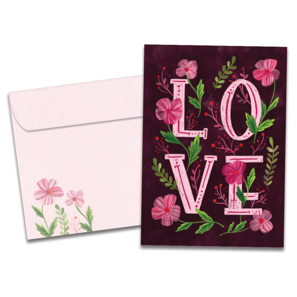 Love Flowers Single Card
