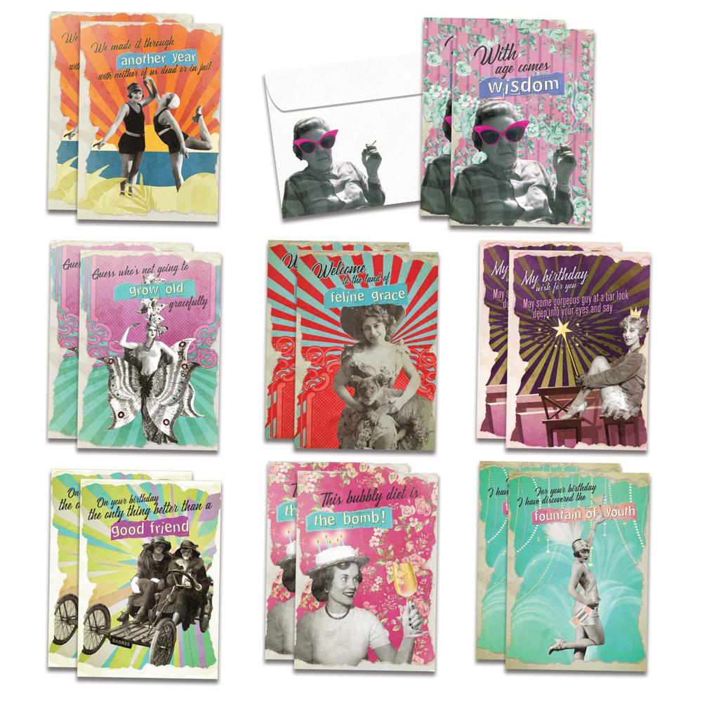 Quotes and Birthday Quips For the Gals Card Assorted 16 pack