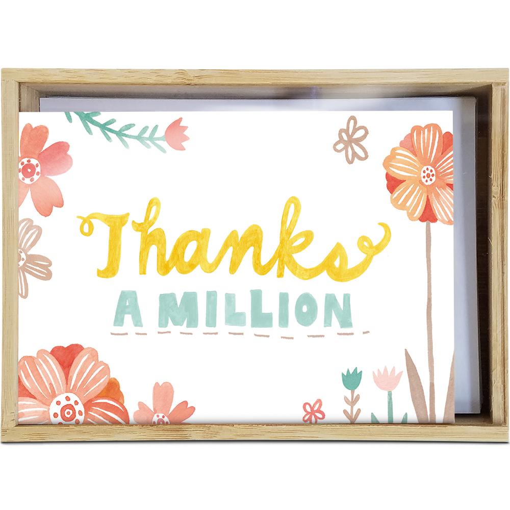 Thanks a Million 4x6 Thank You Bamboo Box Notecard Sets