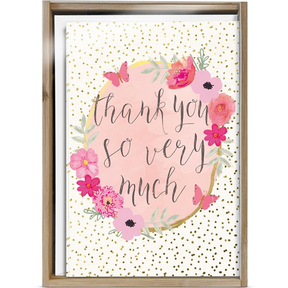 Boho Thank You 4x6 Thank You Bamboo Box Notecard Sets