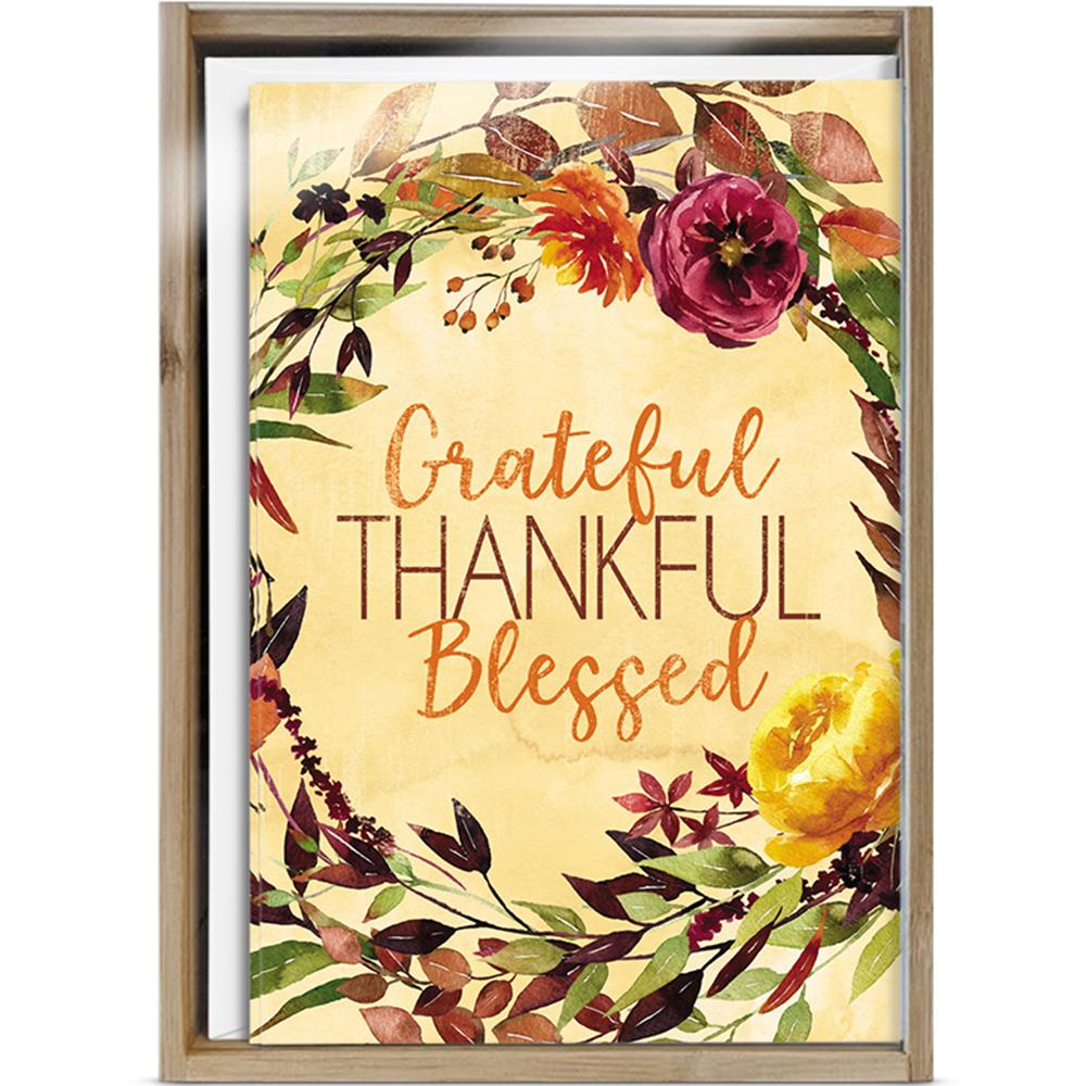 Grateful Blessed 4x6 Thank You Bamboo Box Notecard Sets