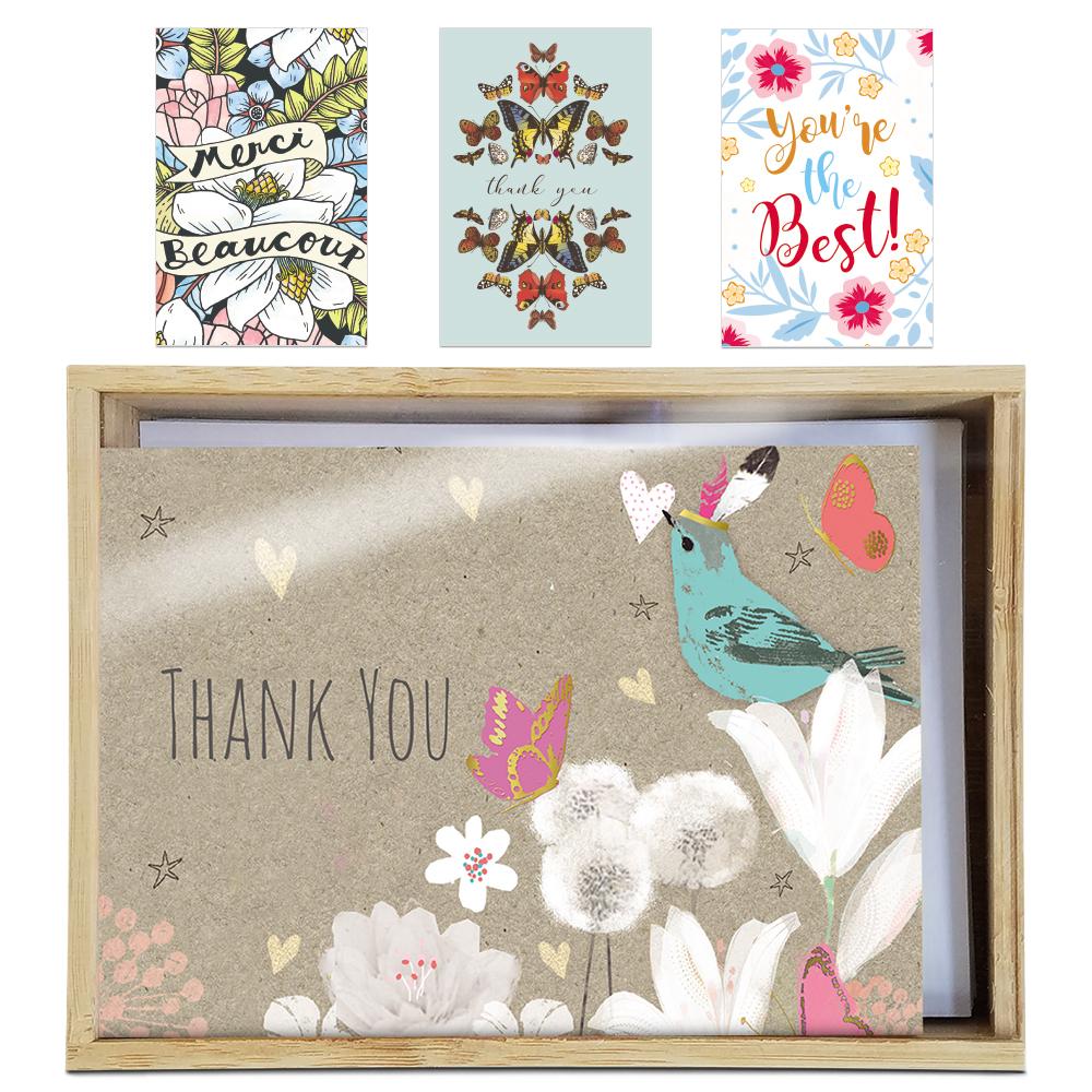 Artful Thanks 4x6 Thank You Bamboo Box Notecard Sets