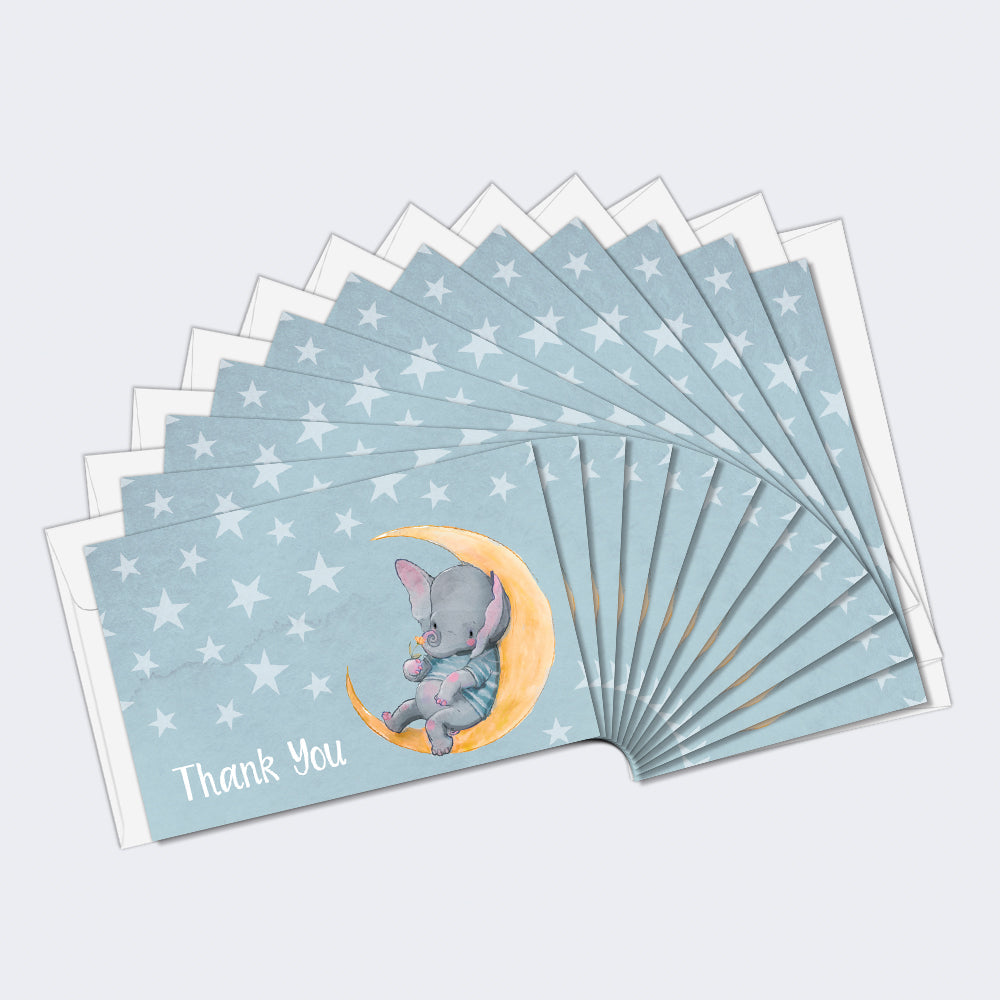 Blue Elephant Baby Shower 2 12 Pack