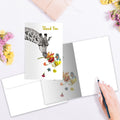 Load image into Gallery viewer, Floral Giraffe 12 Pack Thank You Notes
