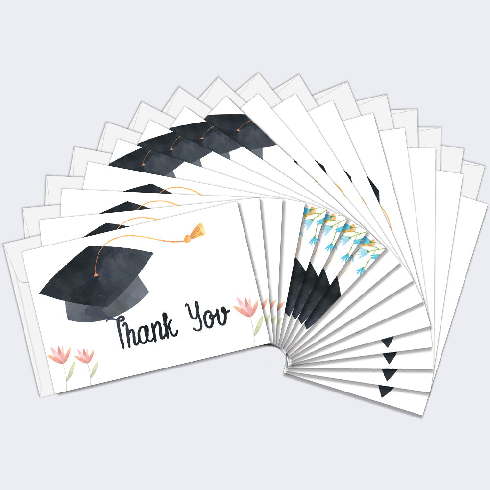 Watercolor Florals Graduation 16 Pack